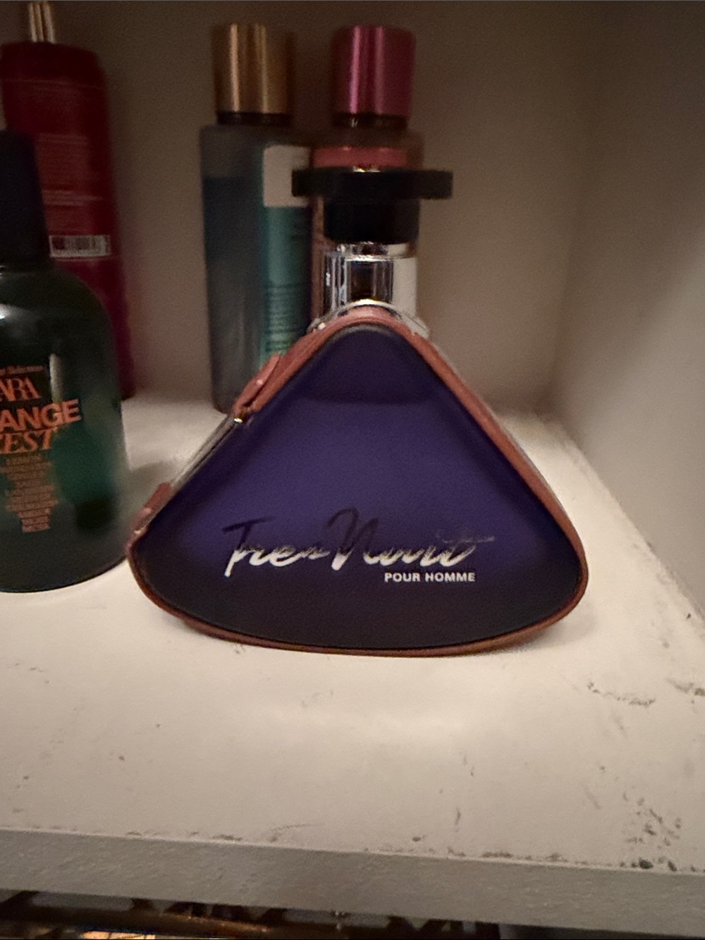 Pour Homme Blue Triangle Bottle - Fragrance Display
